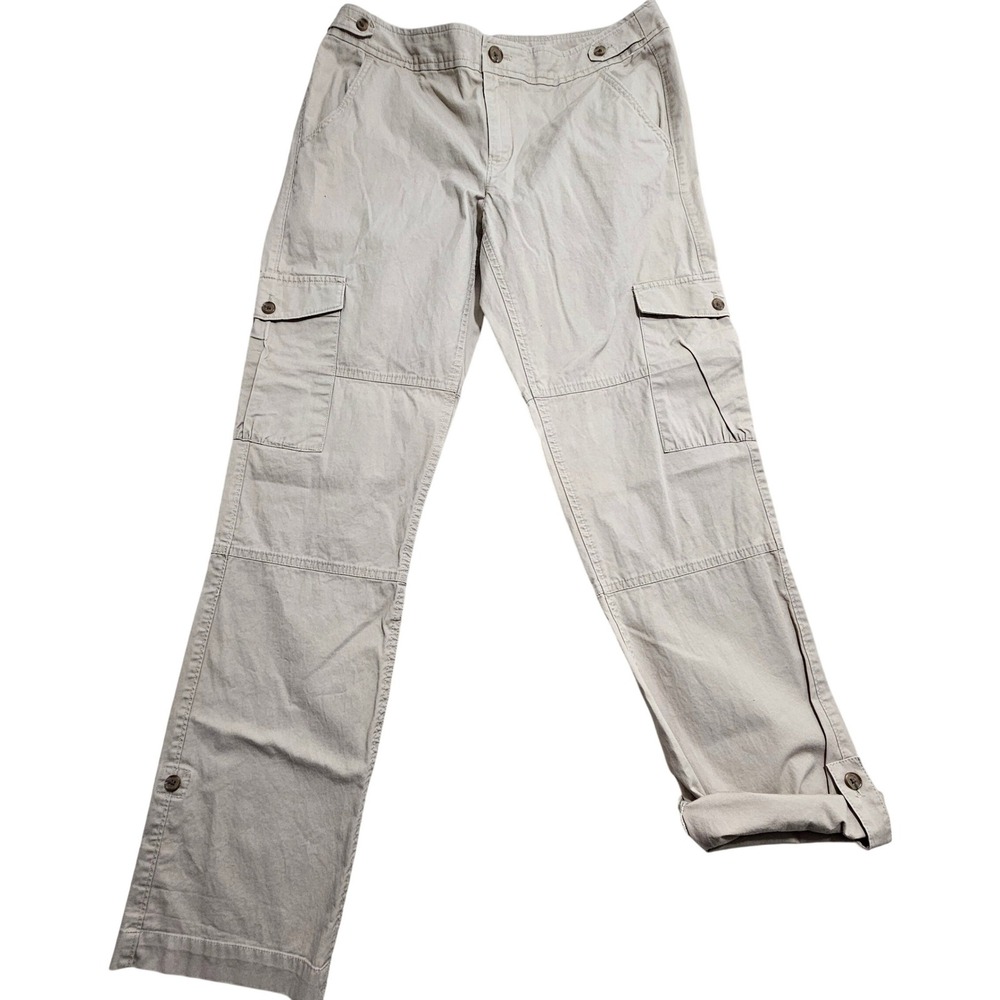 Banana Republic Ryan Fit Khaki Cargo Pants Womens 12 Tan Straight Leg 827972-00